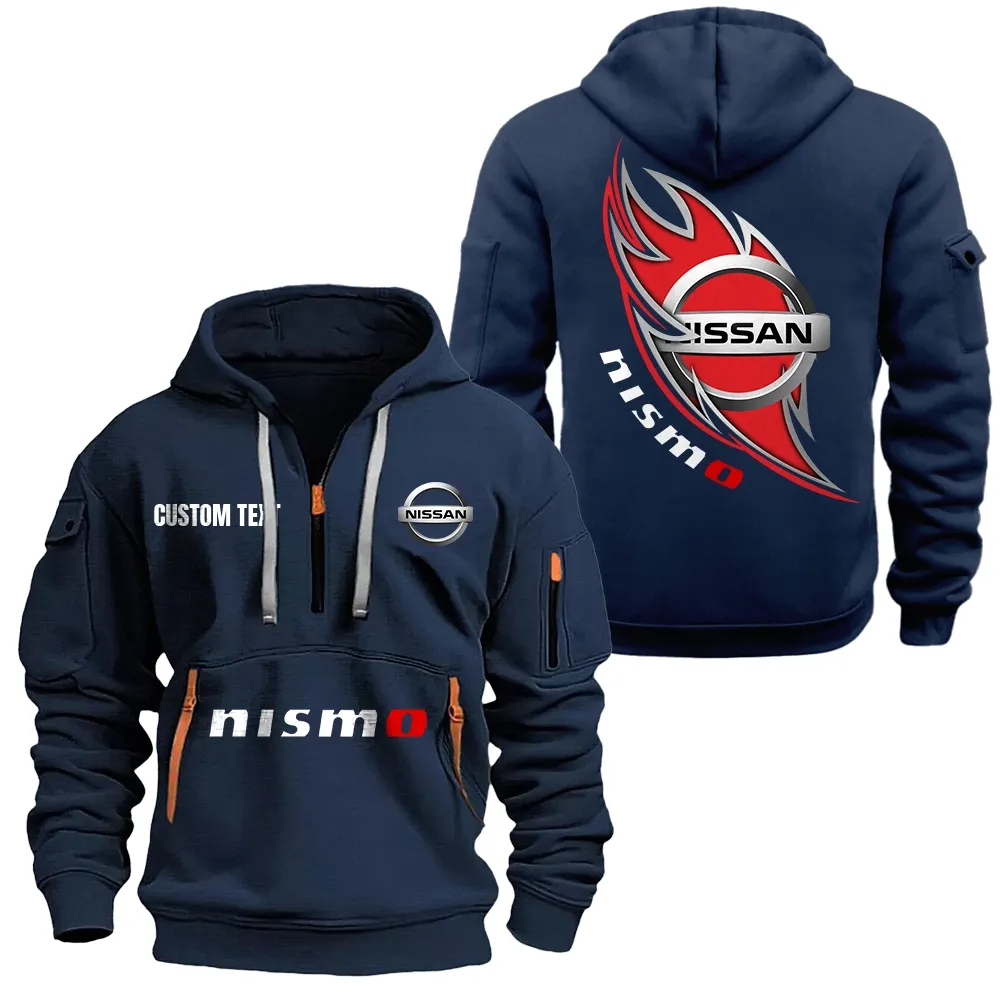 Car Fans Gift Hoodie Half Zipper, Hoodie All Over Print Gift For Car Lover CAR1701112151 - Navy