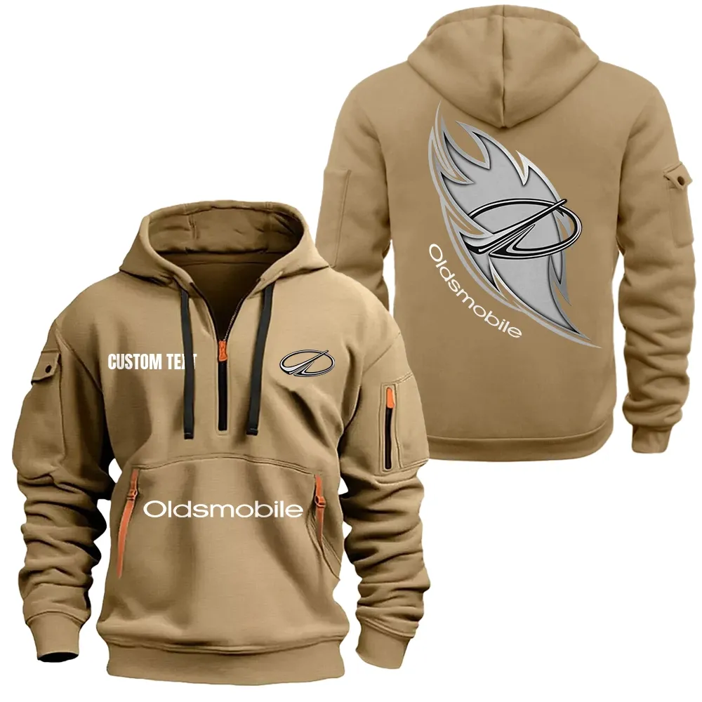 Car Fans Gift Hoodie Half Zipper, Hoodie All Over Print Gift For Car Lover CAR1701112156 - Khaki
