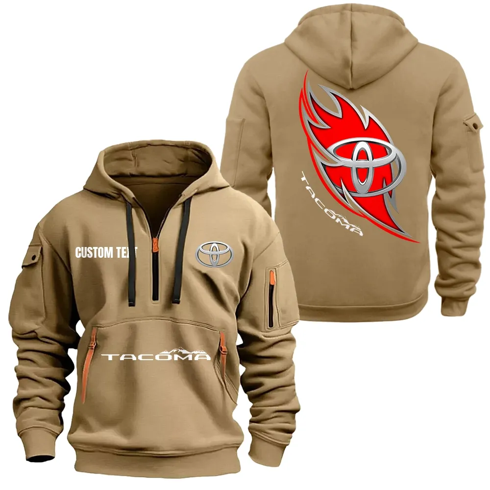 Car Fans Gift Hoodie Half Zipper, Hoodie All Over Print Gift For Car Lover CAR1701112200 - Khaki
