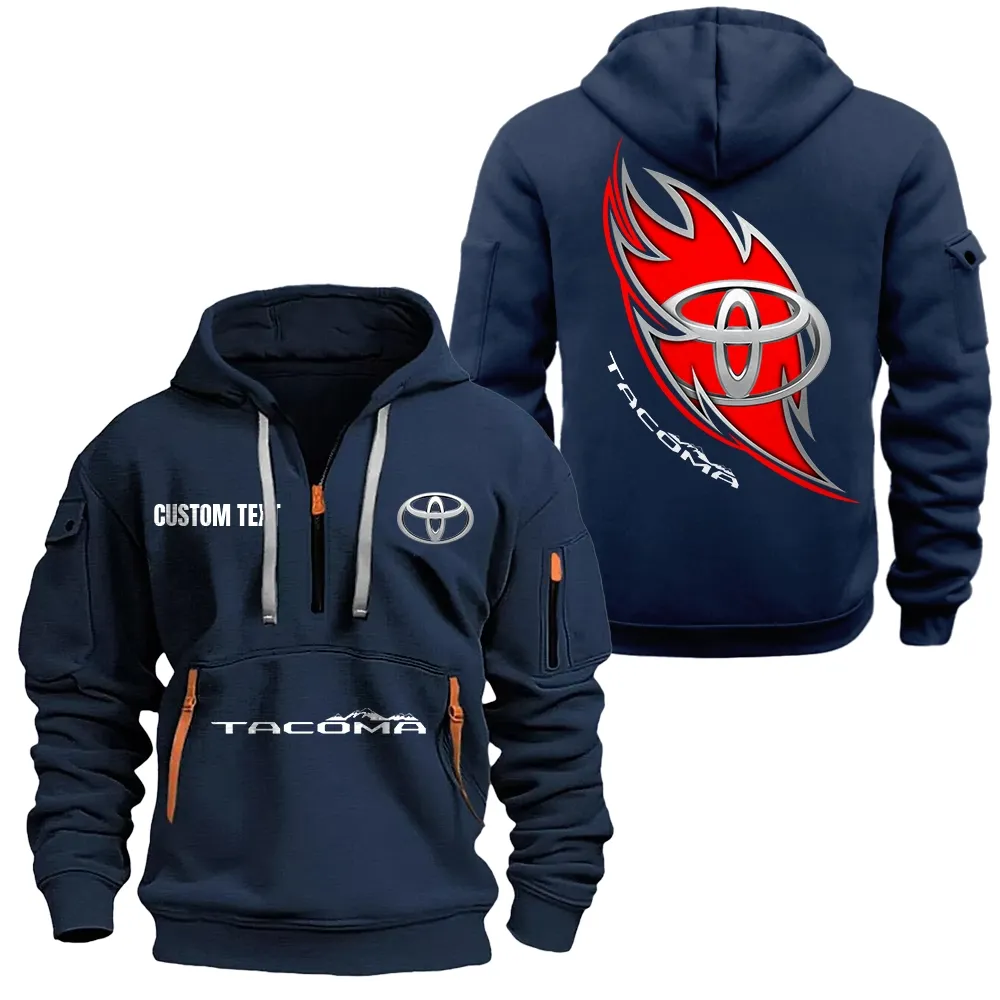 Car Fans Gift Hoodie Half Zipper, Hoodie All Over Print Gift For Car Lover CAR1701112200 - Navy