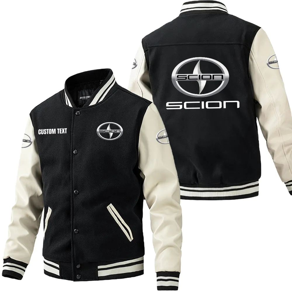 Car Fans Gift Leather Baseball Jacket With Sleeves, Leather Jacket All Over Print Gift For Car Owner, Custom Name CAR1801112200 - Black White