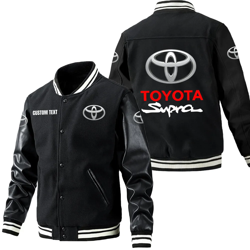 Car Fans Gift Leather Baseball Jacket With Sleeves, Leather Jacket All Over Print Gift For Car Owner, Custom Name CAR1801112226 - Black