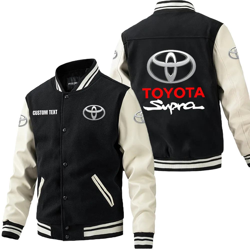 Car Fans Gift Leather Baseball Jacket With Sleeves, Leather Jacket All Over Print Gift For Car Owner, Custom Name CAR1801112226 - Black White