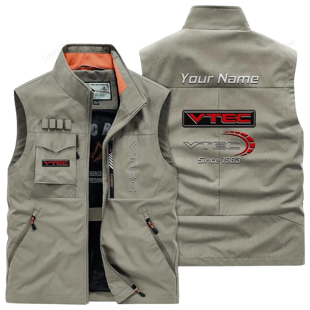 Car Fans Gift Outdoor Sleeveless Vest, Gift For Car Enthusiasts, Custom Name - Khaki CAR131021325748-4