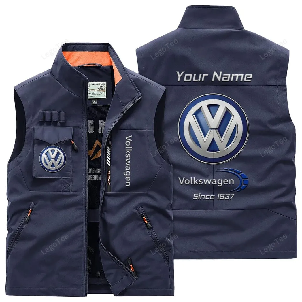Car Fans Gift Outdoor Sleeveless Vest, Gift For Car Enthusiasts, Custom Name - Navy CAR131021325680-5