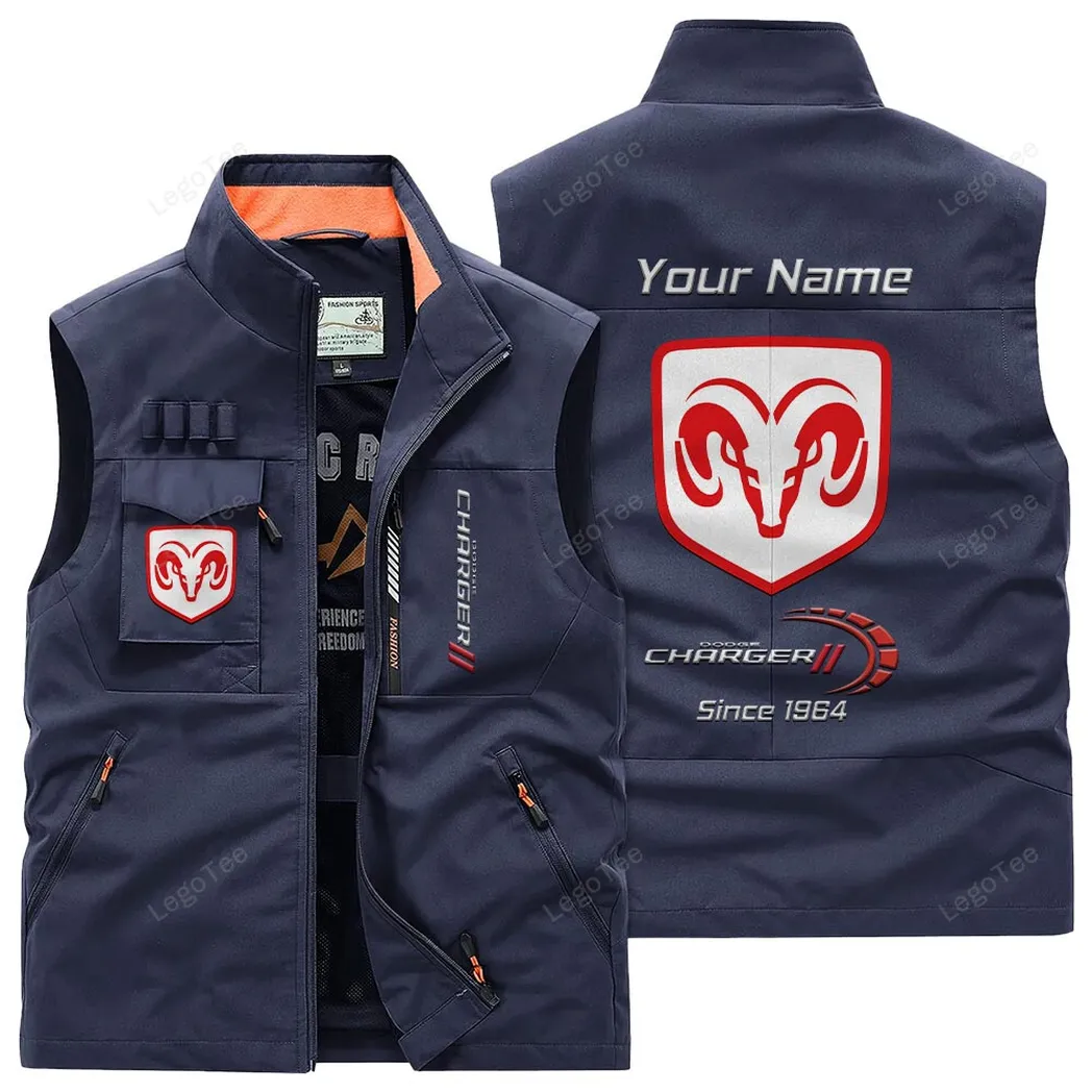 Car Fans Gift Outdoor Sleeveless Vest, Gift For Car Enthusiasts, Custom Name - Navy CAR131021325693-5