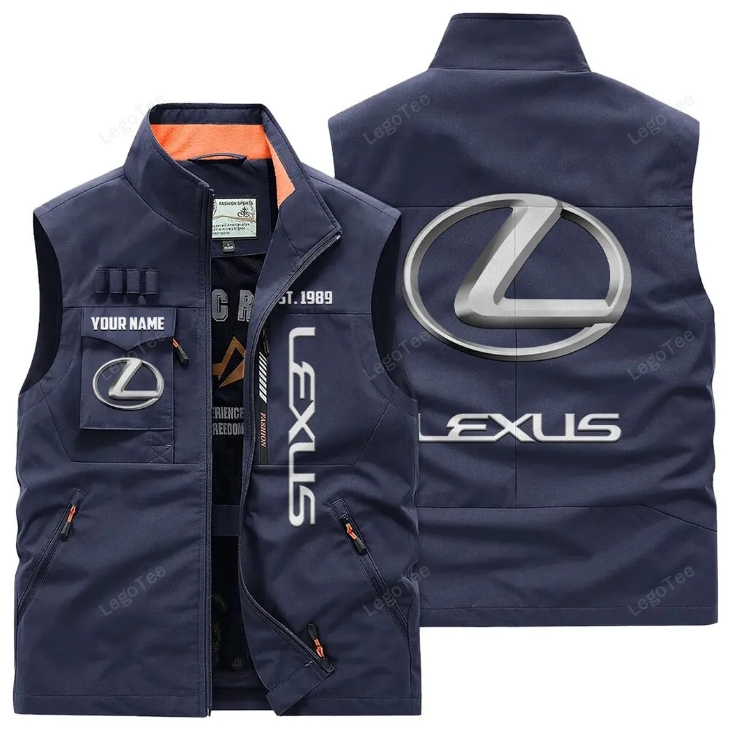 Car Fans Gift Outdoor Sleeveless Vest, Gift For Car Enthusiasts, Custom Name - Navy CAR132021325926-5