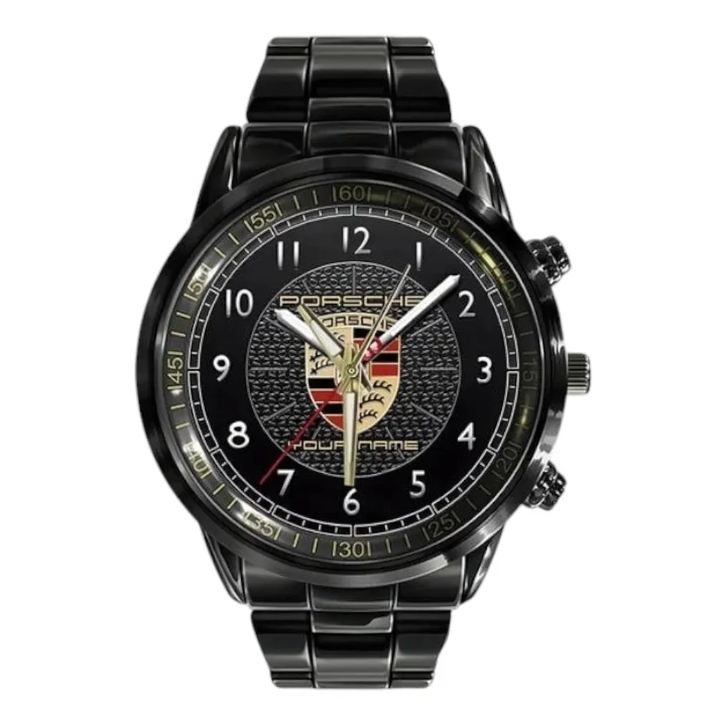 Car Fans Gift Stainless Steel Watch, Men Watch All Over Print Gift For Car Fan, Custom Name CAR327032625571