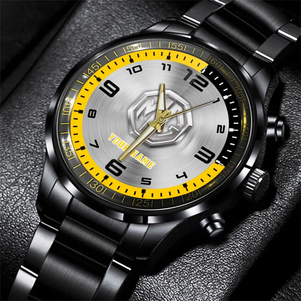 Car Fans Gift Stainless Steel Watch, Men Watch All Over Print Gift For Watch Car - Yellow DCAR478282031