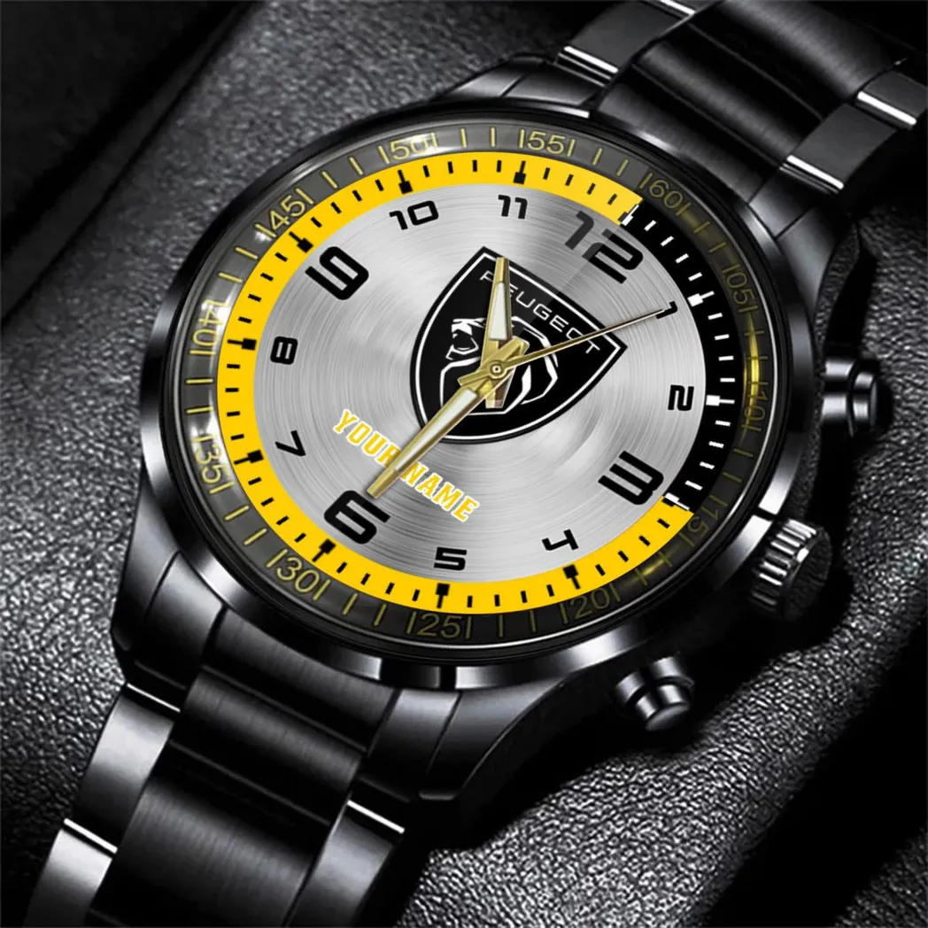 Car Fans Gift Stainless Steel Watch, Men Watch All Over Print Gift For Watch Car - Yellow DCAR478282077
