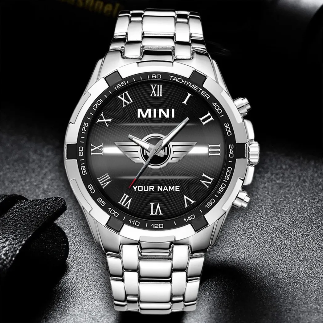 Car Fans Gift Steel Watches, Men Watch All Over Print Gift For Car - White DCAR474292075