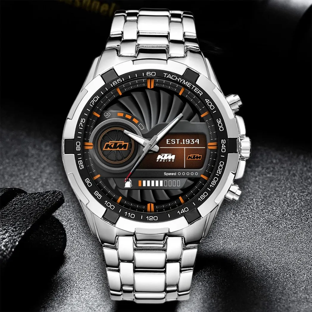 Car Fans Gift Steel Watches, Men Watch All Over Print Gift For Car - White DCAR475282032