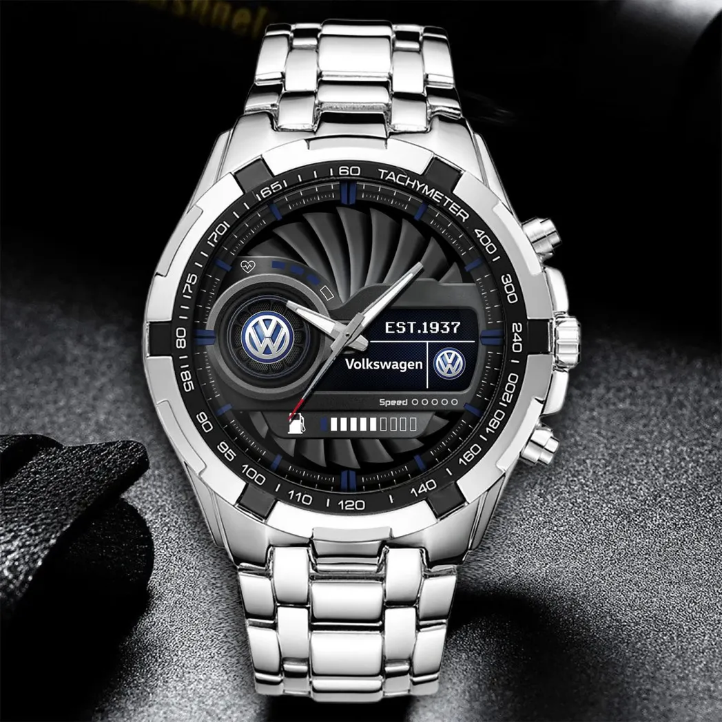 Car Fans Gift Steel Watches, Men Watch All Over Print Gift For Car - White DCAR476292027