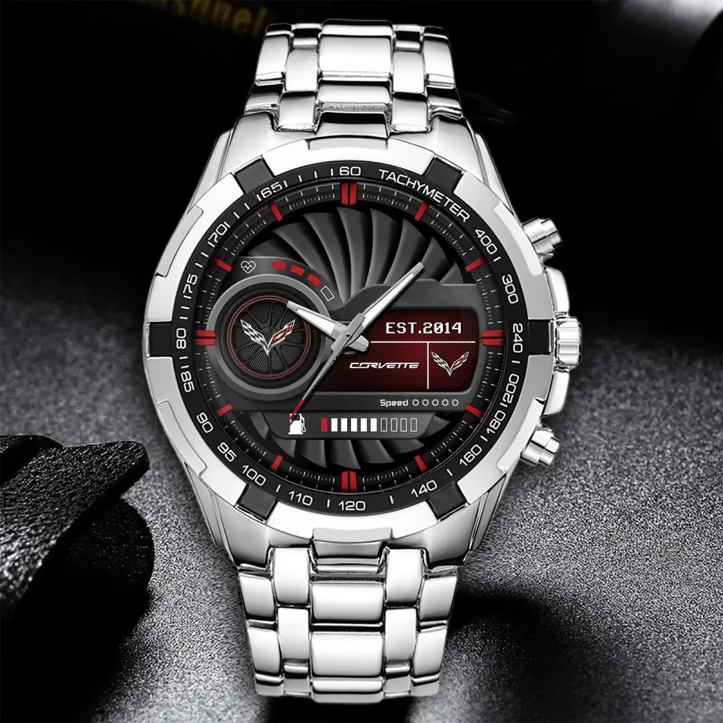 Car Fans Gift Steel Watches, Men Watch All Over Print Gift For Car - White DCAR476292029