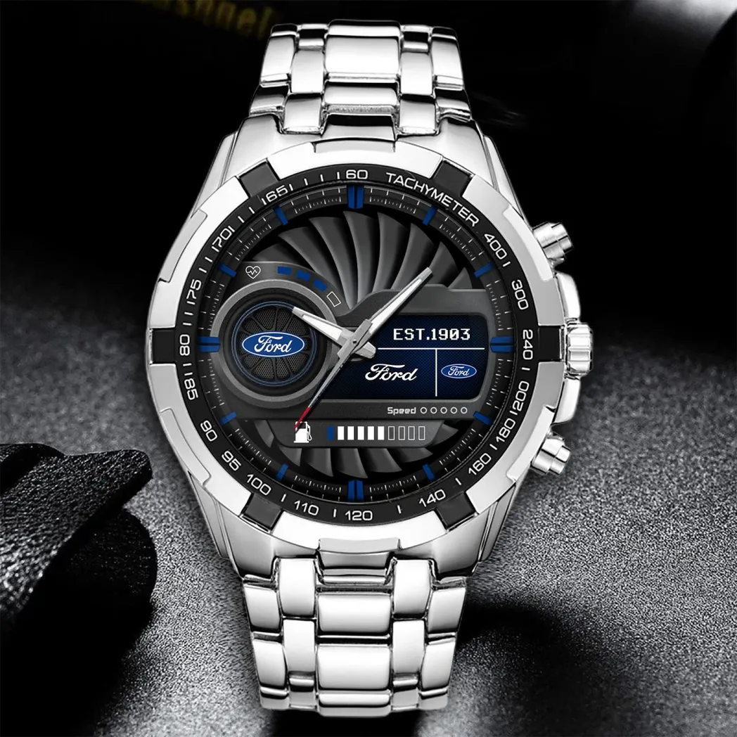 Car Fans Gift Steel Watches, Men Watch All Over Print Gift For Car - White DCAR476292032