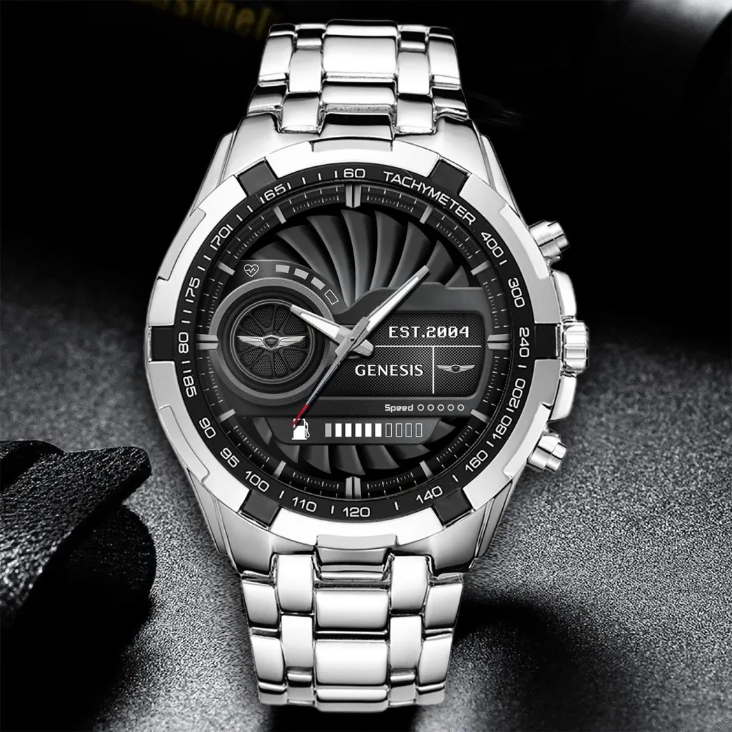 Car Fans Gift Steel Watches, Men Watch All Over Print Gift For Car - White DCAR476292050