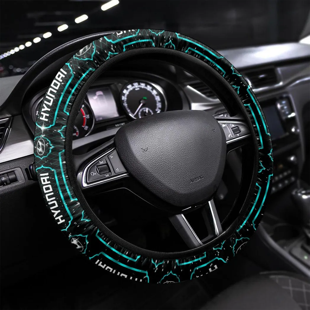 Car Fans Gift Steering Wheel Cover, Wheel Protector All Over Print Gift For Car Owner - Cyan CAR55021425243
