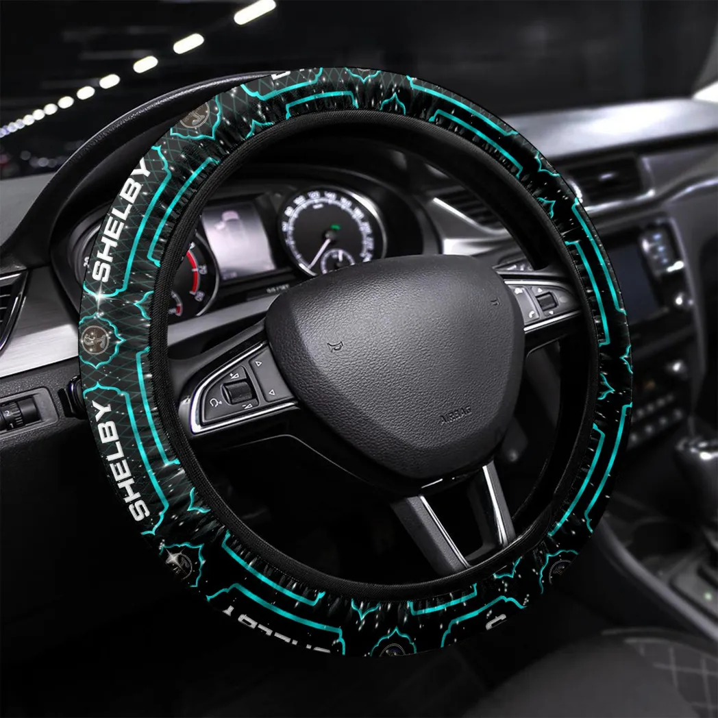 Car Fans Gift Steering Wheel Cover, Wheel Protector All Over Print Gift For Car Owner - Cyan CAR55021425308