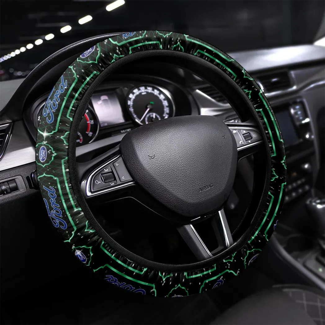 Car Fans Gift Steering Wheel Cover, Wheel Protector All Over Print Gift For Car Owner - Green CAR145021725347-4