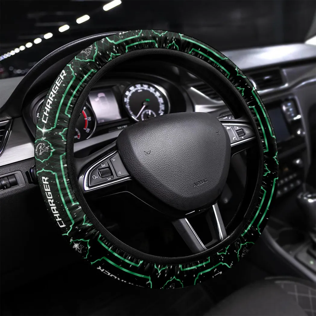Car Fans Gift Steering Wheel Cover, Wheel Protector All Over Print Gift For Car Owner - Green CAR55021425313
