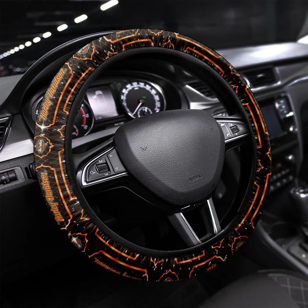 Car Fans Gift Steering Wheel Cover, Wheel Protector All Over Print Gift For Car Owner - Orange CAR55021425253