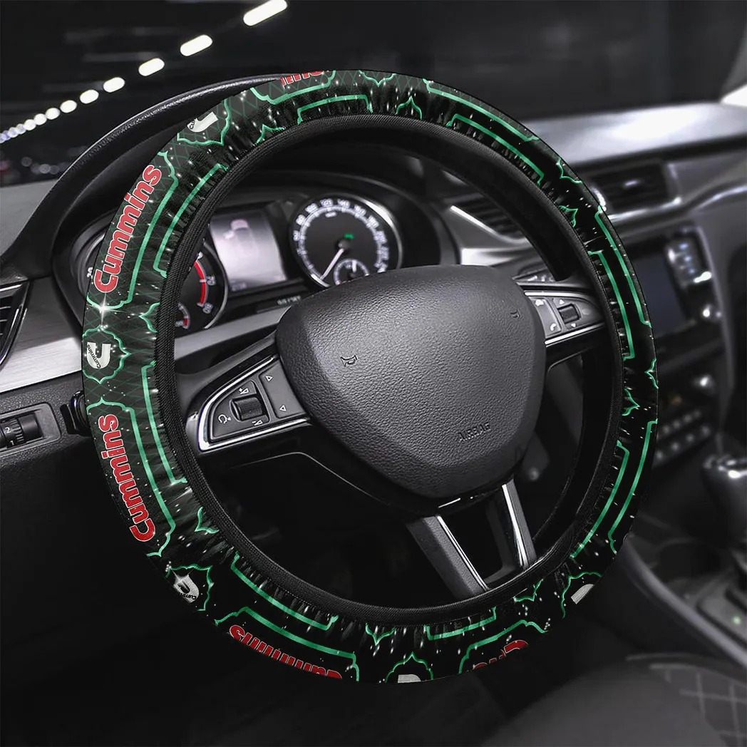 Car Fans Gift Steering Wheel Cover, Wheel Protector All Over Print Gift For Car Owner, Gift For Car Fan CAR146021725017 - Green
