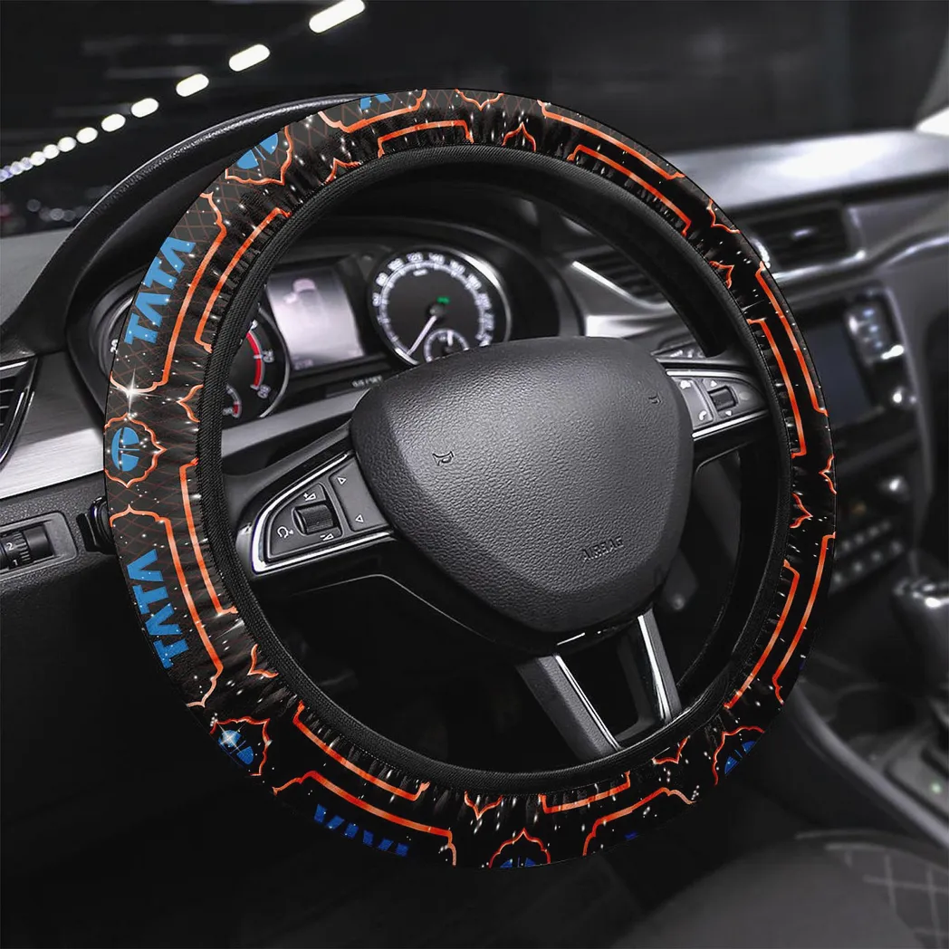 Car Fans Gift Steering Wheel Cover, Wheel Protector All Over Print Gift For Car Owner, Gift For Car Fan CAR146021725026 - Orange