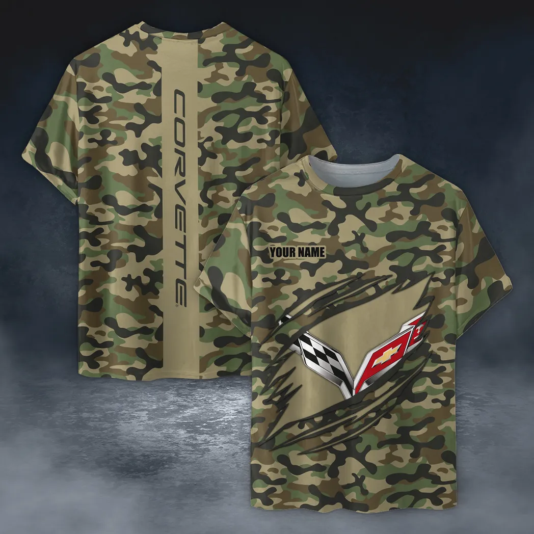 Car Fans Gift T-Shirt, Shirt Camo Style Gift For Car Enthusiasts, Custom Name CAR210040825695