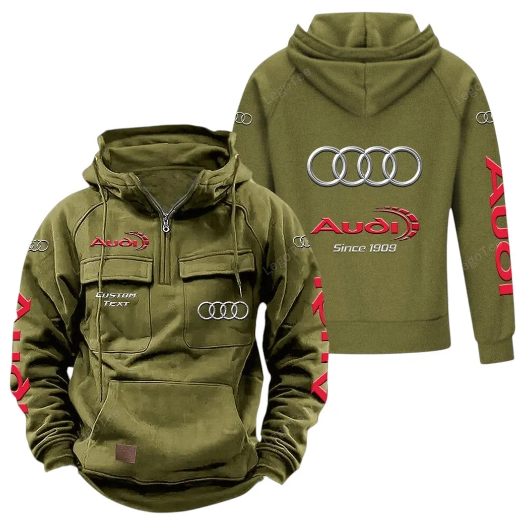 Car Fans Gift Tactical Quarter Zip Hoodie, Hoodie All Over Print For Car Lovers - Army Green CAR96021425669-1