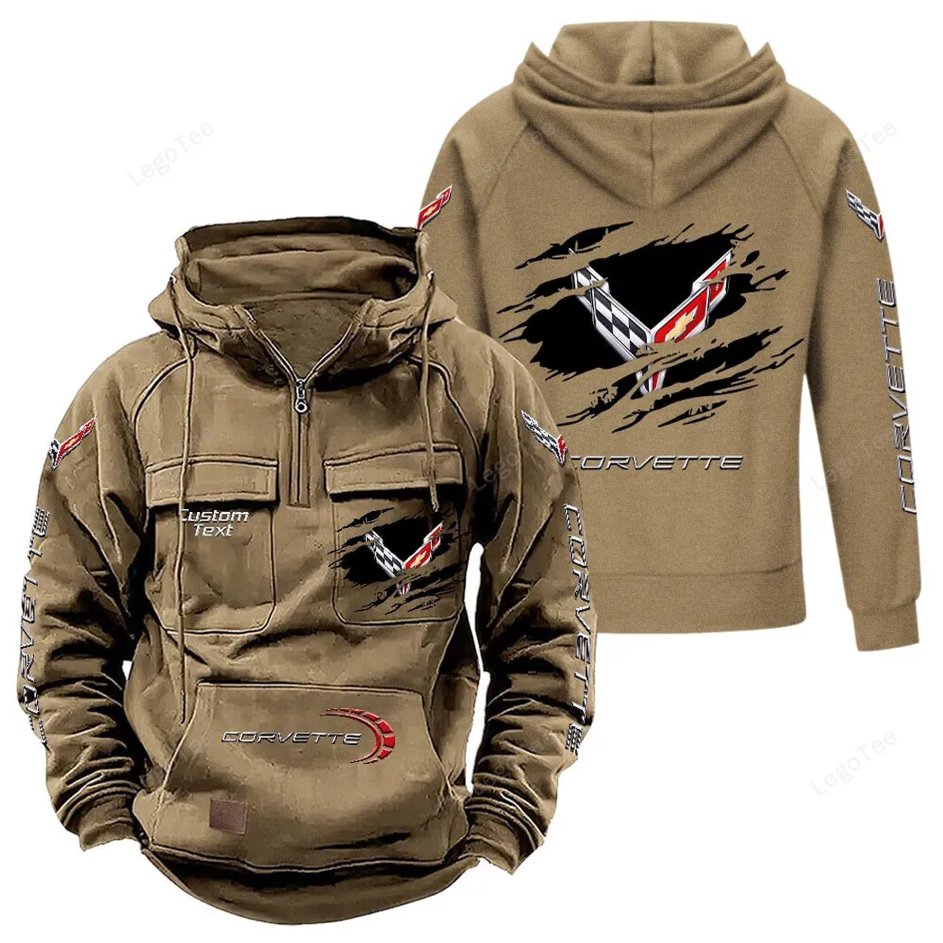 Car Fans Gift Tactical Quarter Zip Hoodie, Hoodie All Over Print For Car Lovers - Khaki CAR122021425005-4