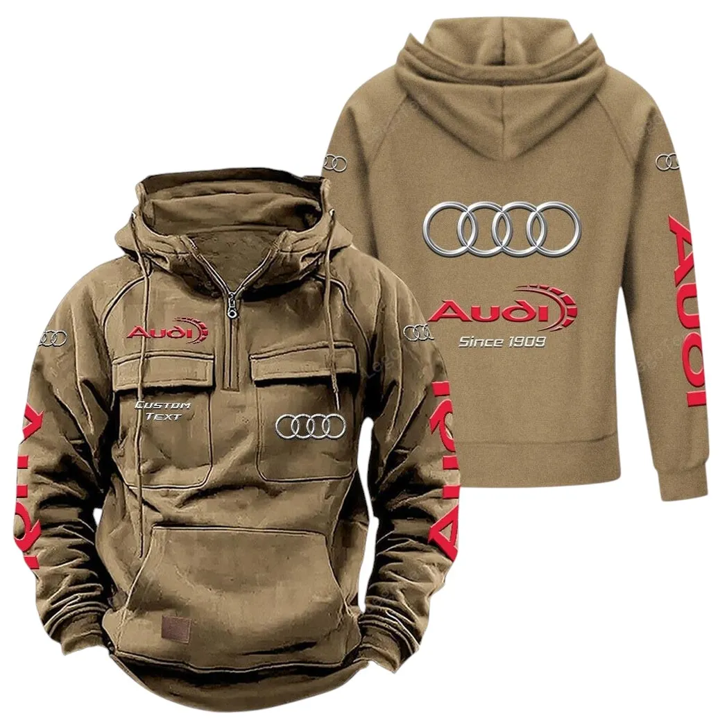 Car Fans Gift Tactical Quarter Zip Hoodie, Hoodie All Over Print For Car Lovers - Khaki CAR96021425669-4
