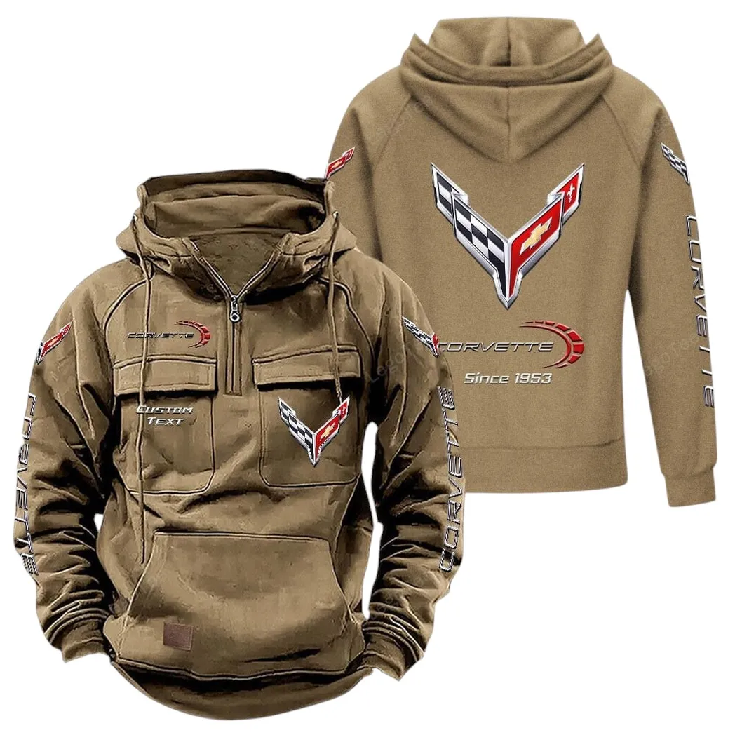 Car Fans Gift Tactical Quarter Zip Hoodie, Hoodie All Over Print For Car Lovers - Khaki CAR96021425705-4