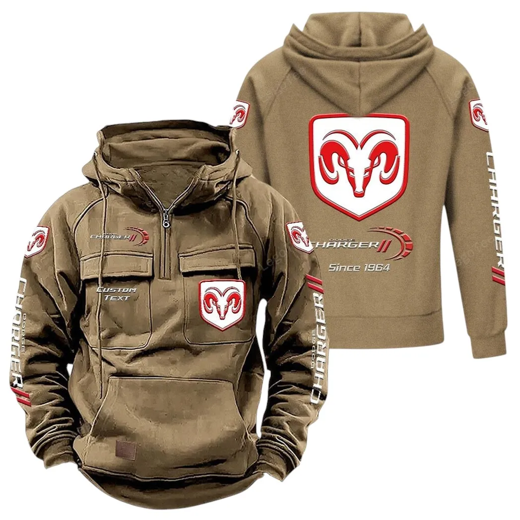 Car Fans Gift Tactical Quarter Zip Hoodie, Hoodie All Over Print For Car Lovers - Khaki CAR96021425712-4