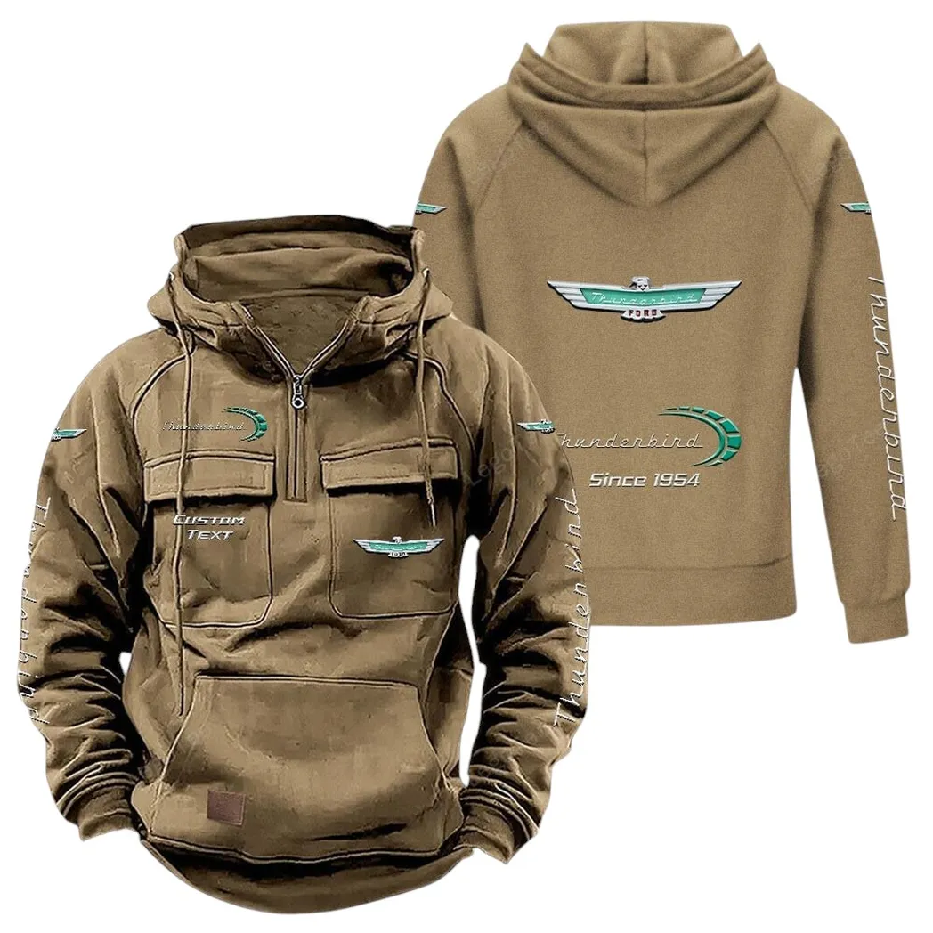 Car Fans Gift Tactical Quarter Zip Hoodie, Hoodie All Over Print For Car Lovers - Khaki CAR96021425720-4