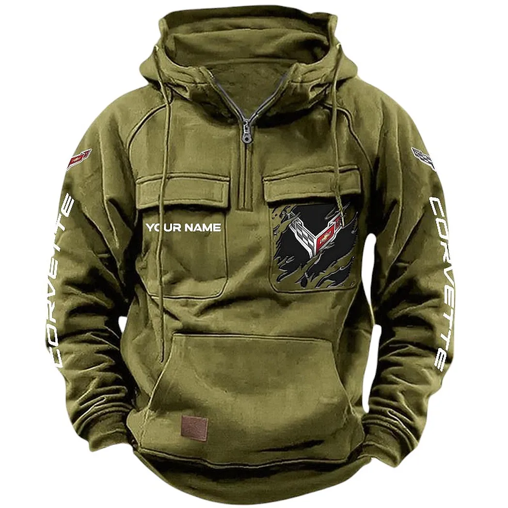 Car Fans Gift Tactical Quarter Zip Hoodie, Hoodie All Over Print For Car Lovers CAR164022425124 - Army Green