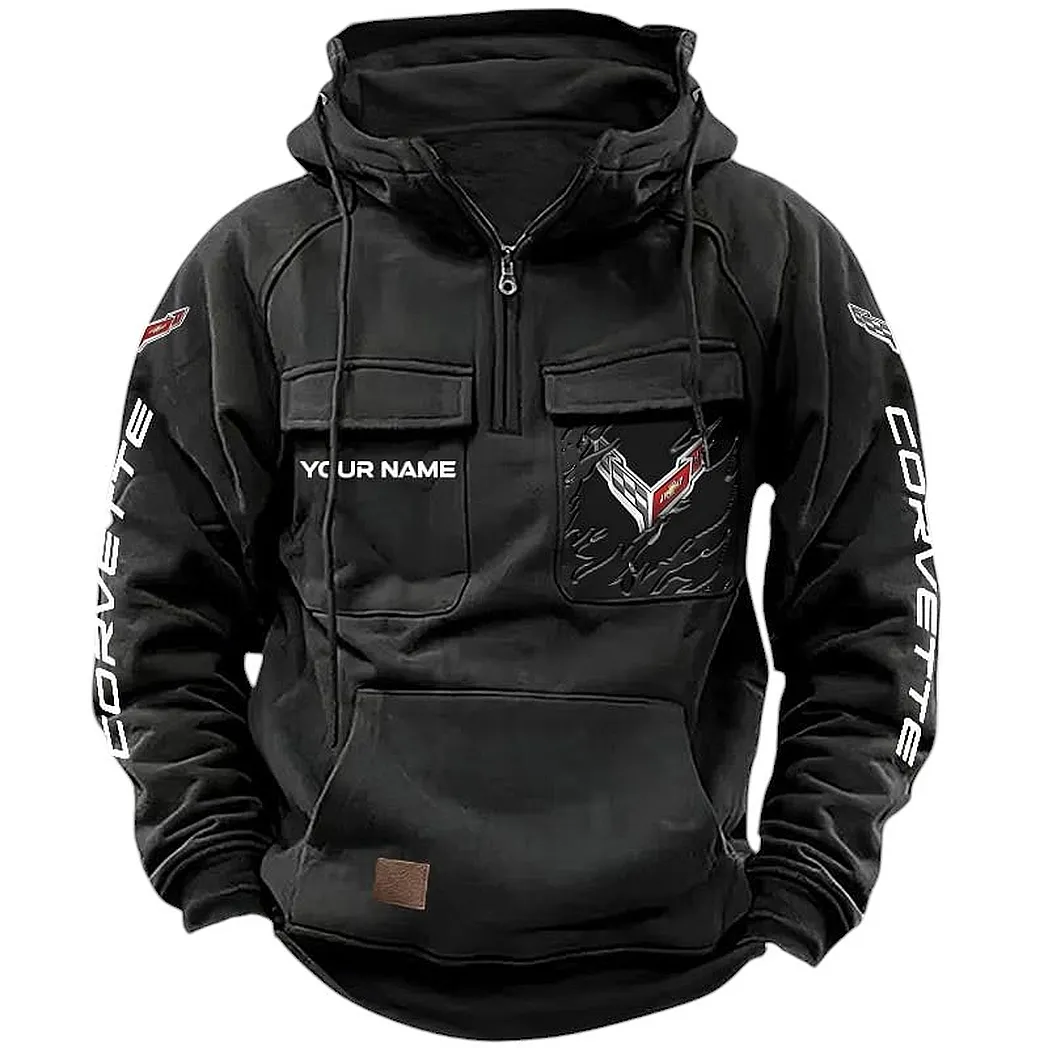 Car Fans Gift Tactical Quarter Zip Hoodie, Hoodie All Over Print For Car Lovers CAR164022425124 - Black