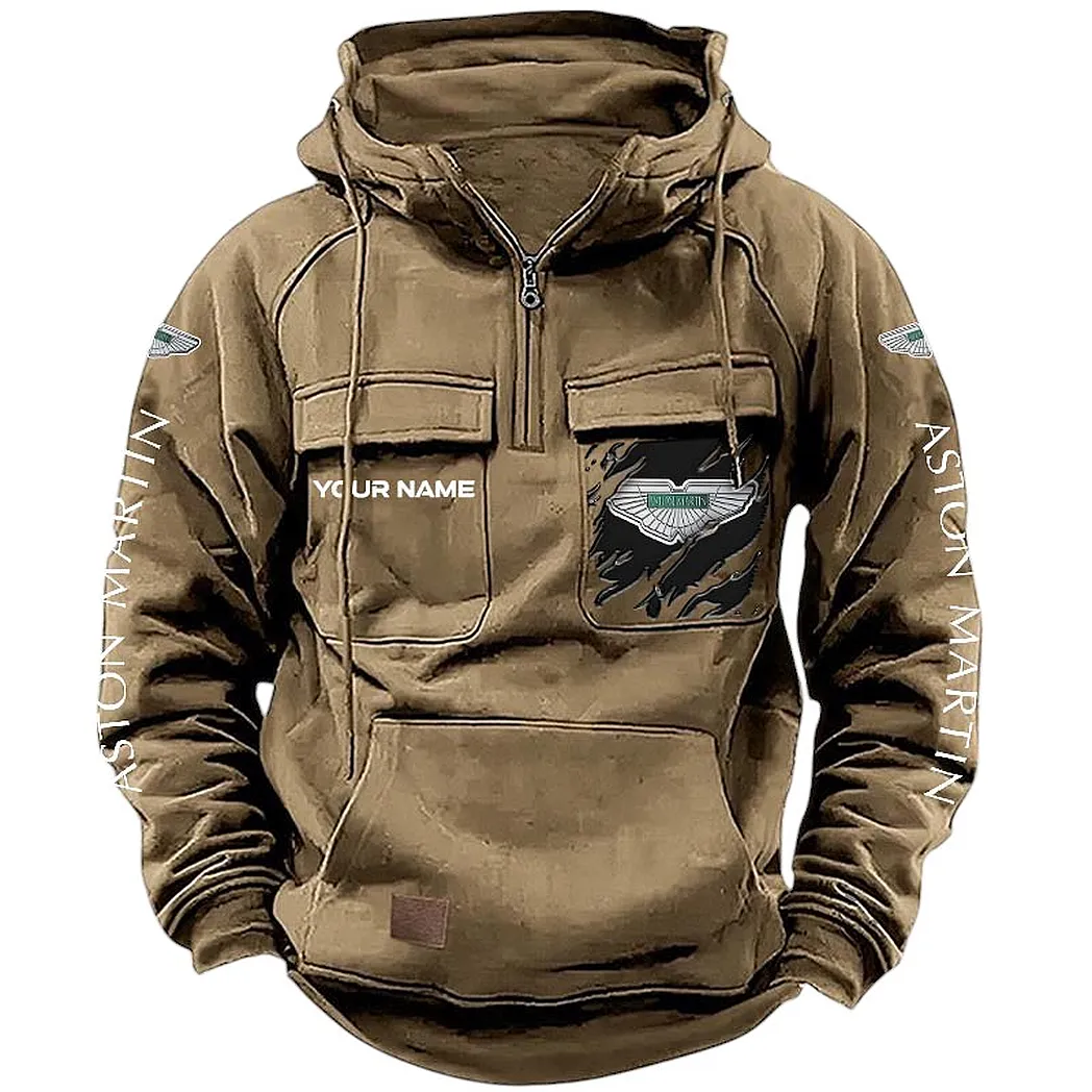 Car Fans Gift Tactical Quarter Zip Hoodie, Hoodie All Over Print For Car Lovers CAR164022425149 - Khaki
