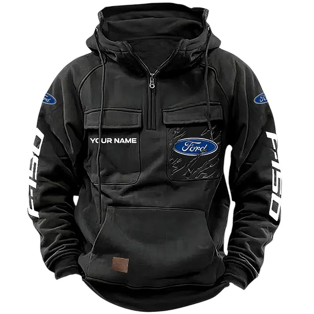 Car Fans Gift Tactical Quarter Zip Hoodie, Hoodie All Over Print For Car Lovers CAR164022425150 - Black