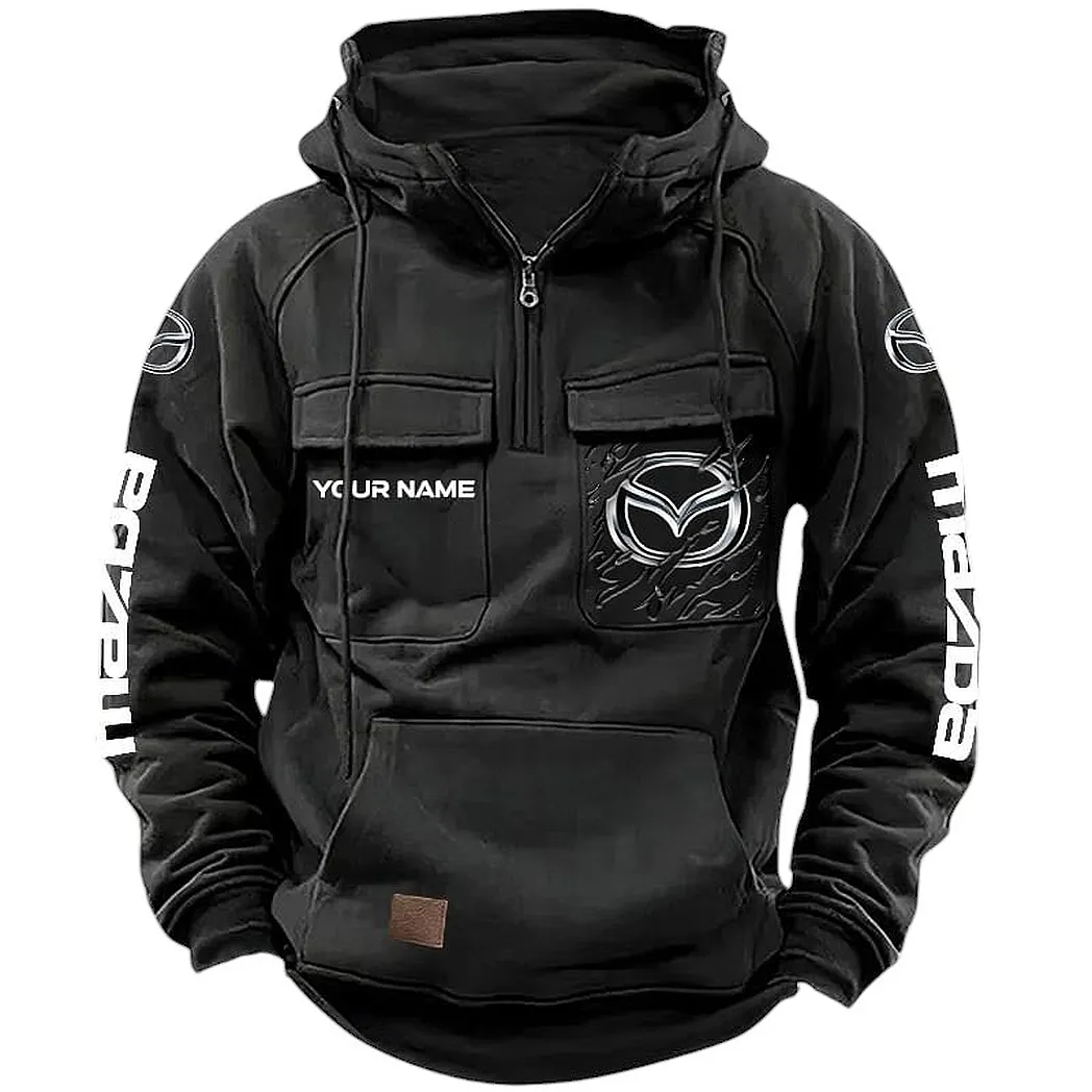 Car Fans Gift Tactical Quarter Zip Hoodie, Hoodie All Over Print For Car Lovers CAR164022425176 - Black
