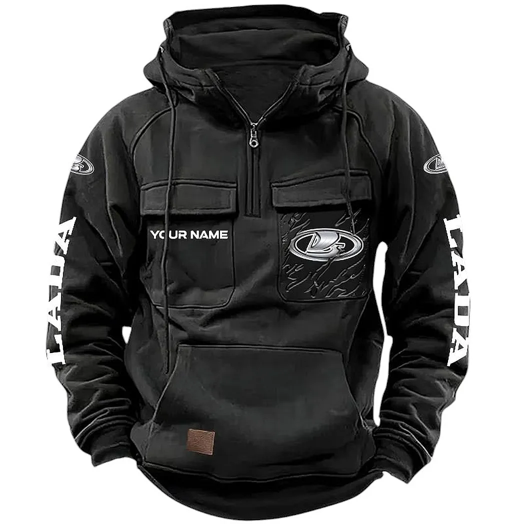 Car Fans Gift Tactical Quarter Zip Hoodie, Hoodie All Over Print For Car Lovers CAR164022425187 - Black