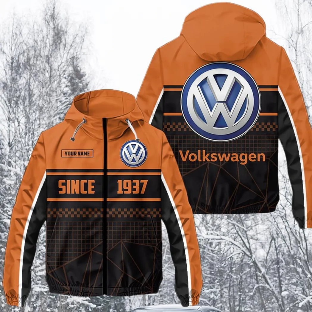 Car Fans Gift Windbreaker Jacket, Jacket All Over Print For Car Fan CAR305031825235 - Orange