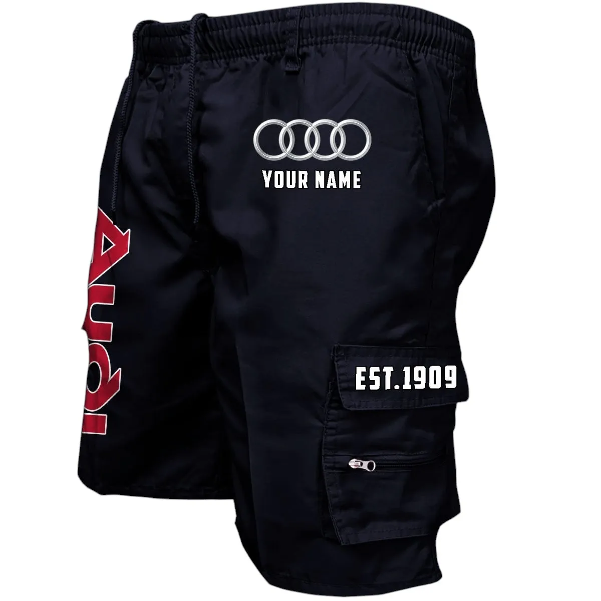 Car Fans Gift Workwear Casual Shorts, Shorts Pants Style Classic Gift For Car Fan, Custom Name CAR455060425222 - Black