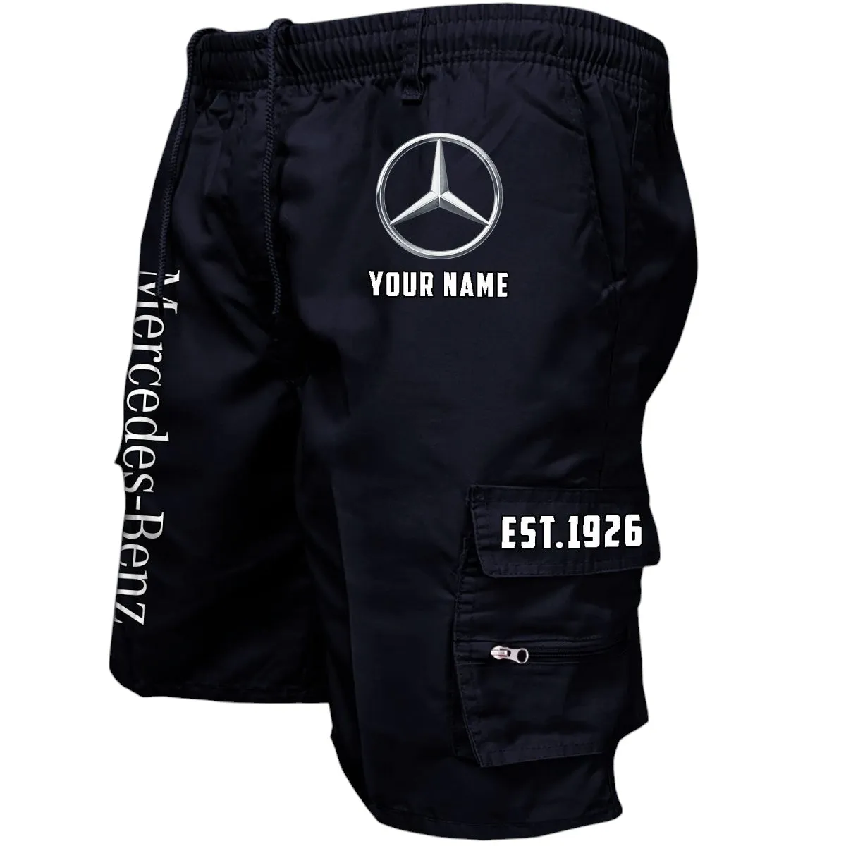 Car Fans Gift Workwear Casual Shorts, Shorts Pants Style Classic Gift For Car Fan, Custom Name CAR455060425227 - Black
