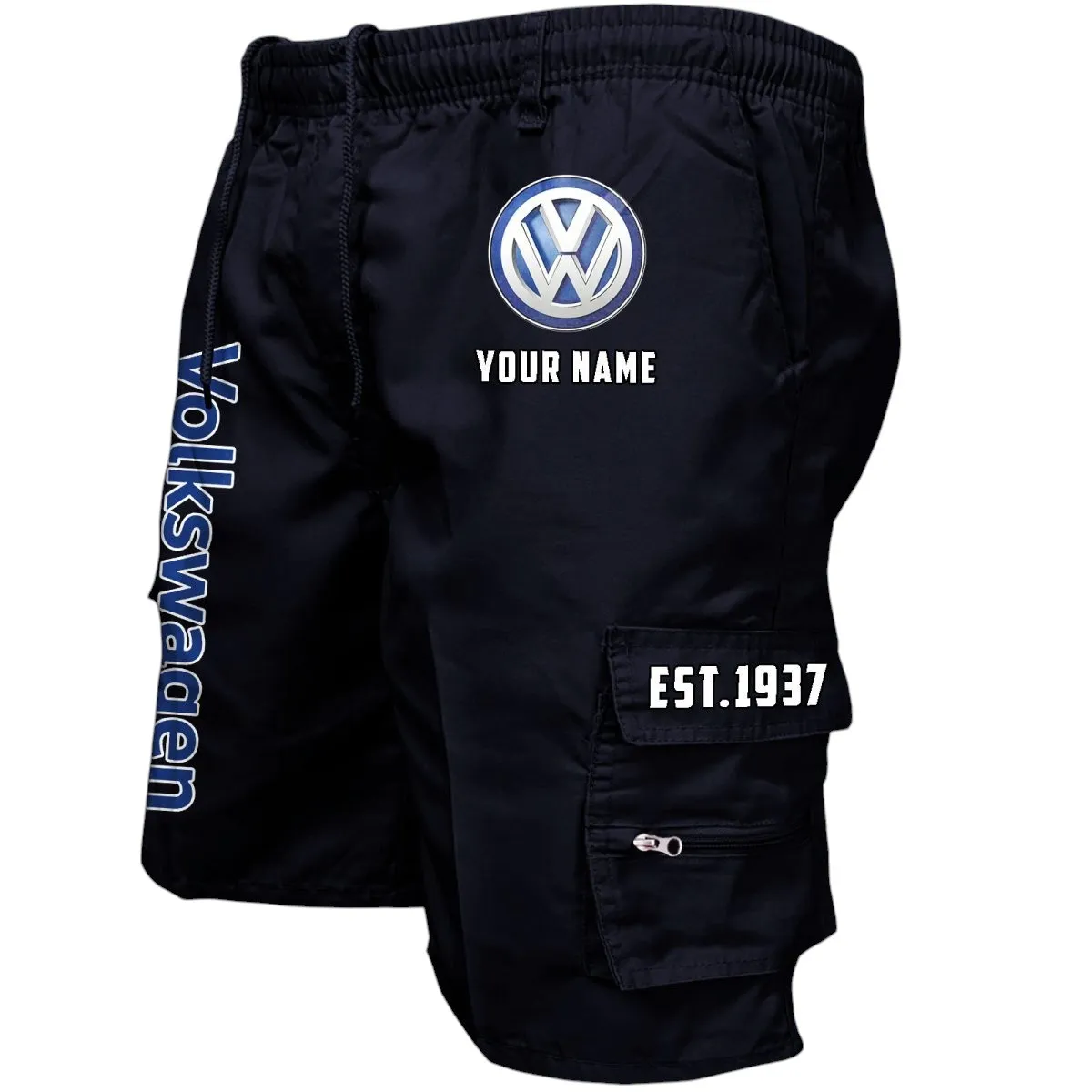 Car Fans Gift Workwear Casual Shorts, Shorts Pants Style Classic Gift For Car Fan, Custom Name CAR455060425239 - Black