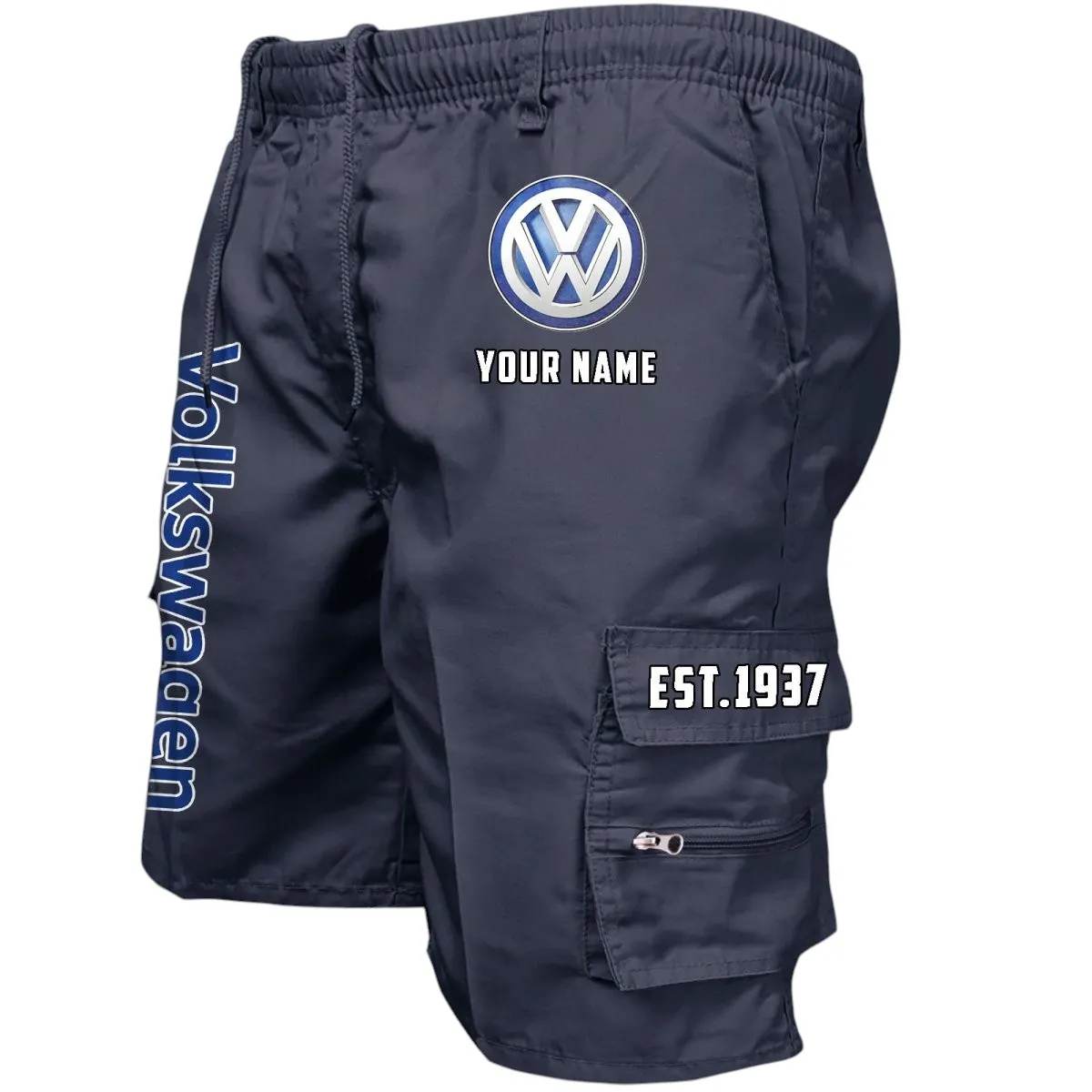 Car Fans Gift Workwear Casual Shorts, Shorts Pants Style Classic Gift For Car Fan, Custom Name CAR455060425239 - Navy