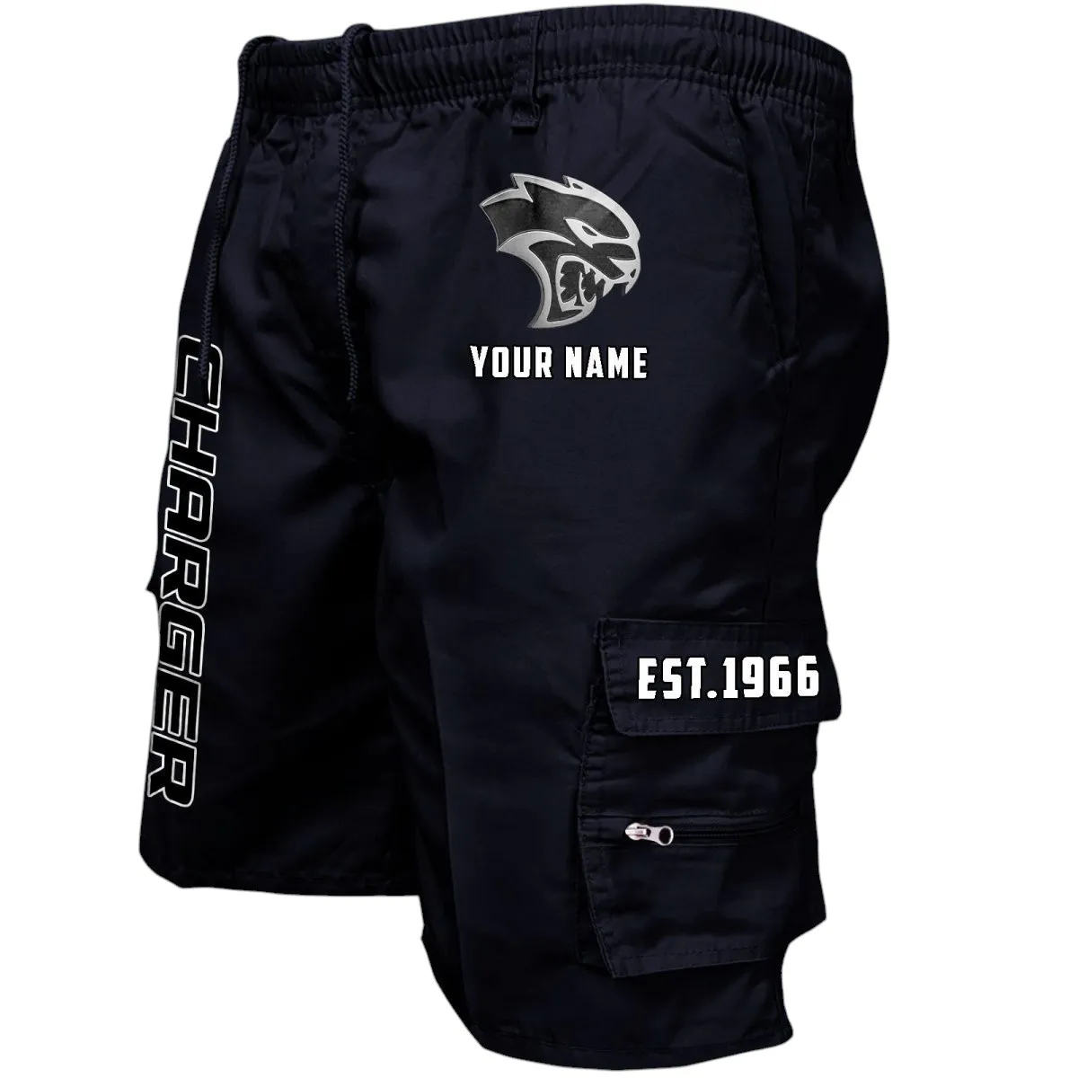 Car Fans Gift Workwear Casual Shorts, Shorts Pants Style Classic Gift For Car Fan, Custom Name CAR455060425240 - Black