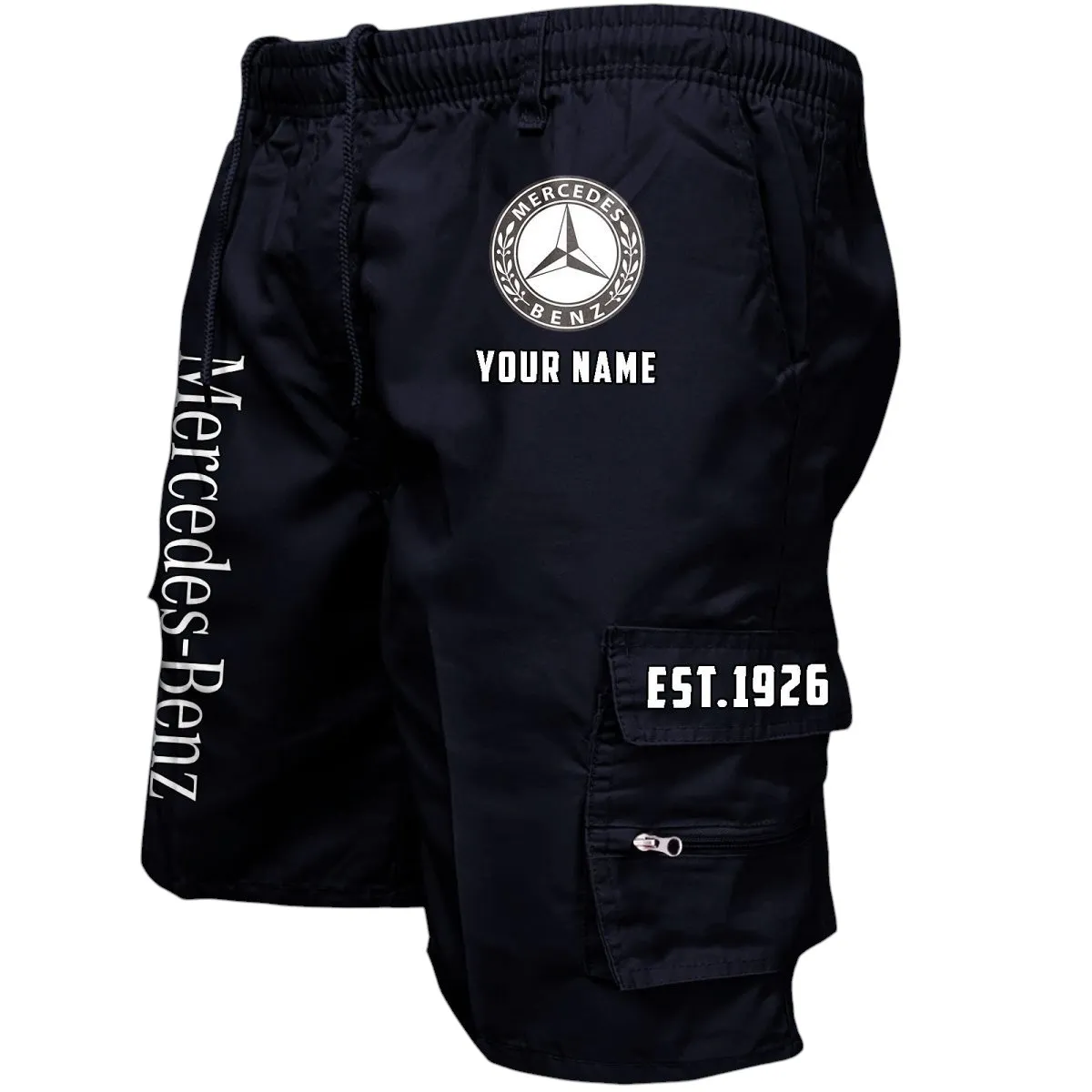 Car Fans Gift Workwear Casual Shorts, Shorts Pants Style Classic Gift For Car Fan, Custom Name CAR455060425245 - Black
