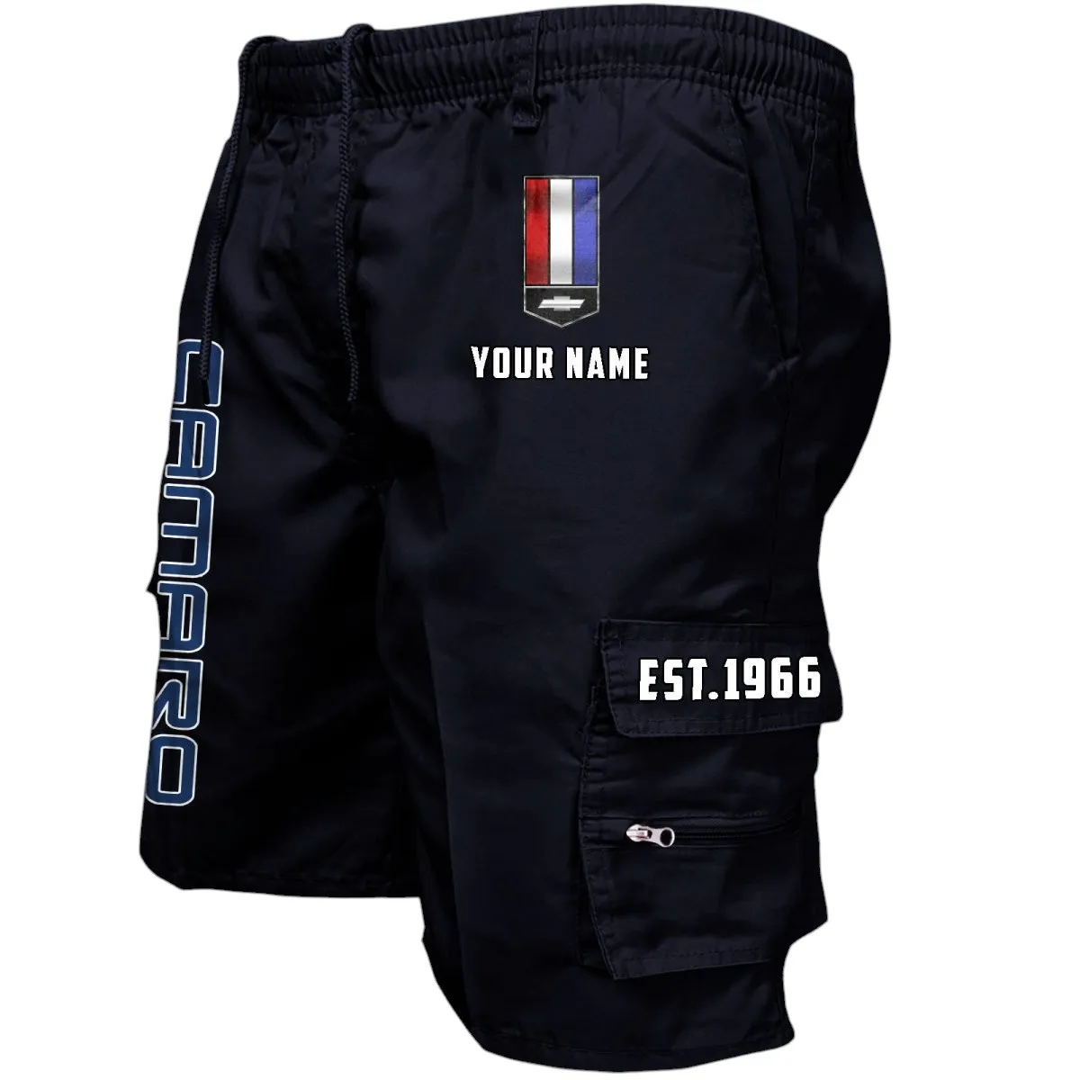 Car Fans Gift Workwear Casual Shorts, Shorts Pants Style Classic Gift For Car Fan, Custom Name CAR455060425249 - Black
