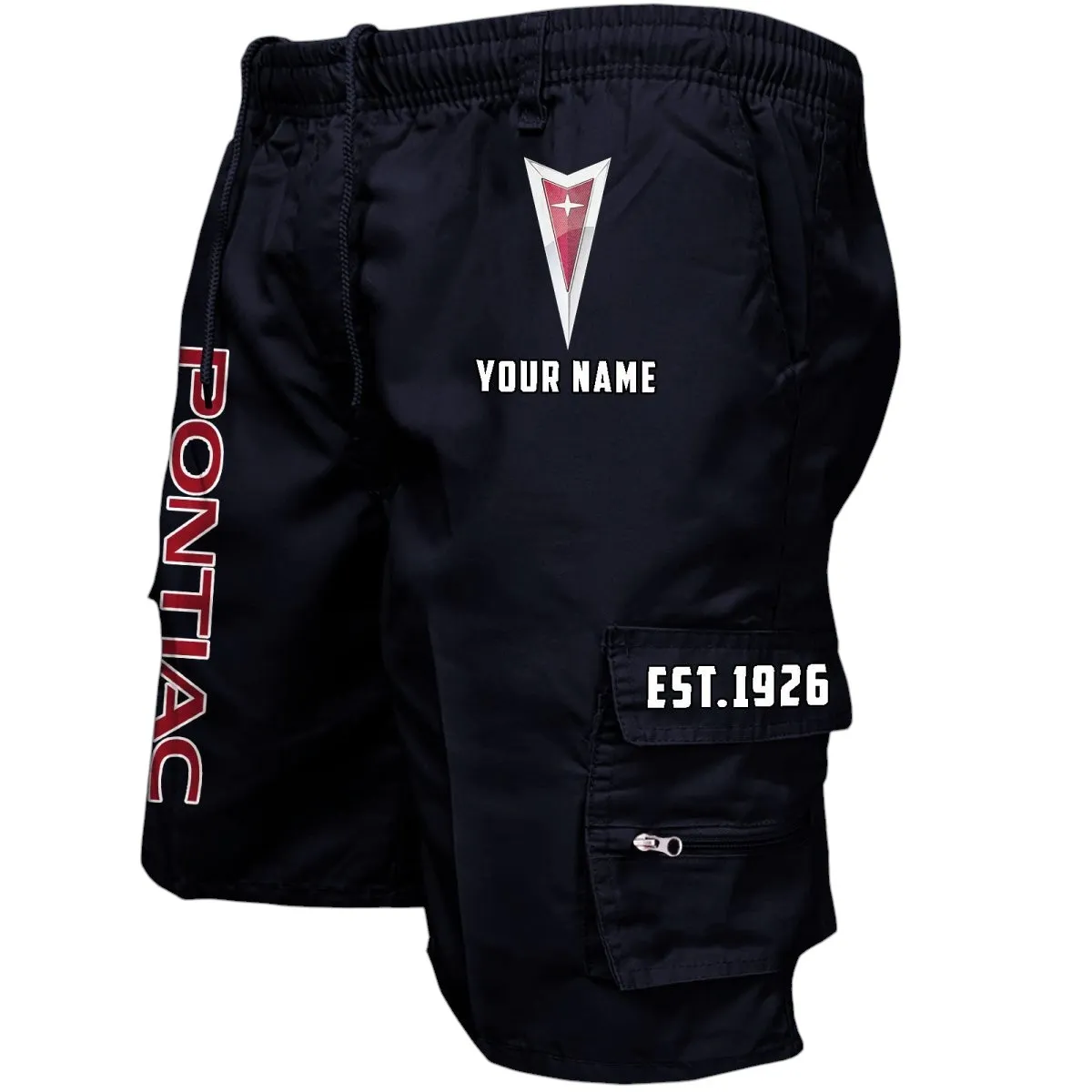 Car Fans Gift Workwear Casual Shorts, Shorts Pants Style Classic Gift For Car Fan, Custom Name CAR455060425275 - Black