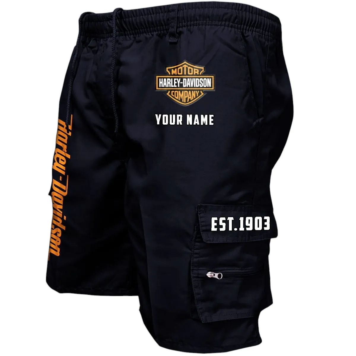 Car Fans Gift Workwear Casual Shorts, Shorts Pants Style Classic Gift For Car Fan, Custom Name CAR455060425292 - Black